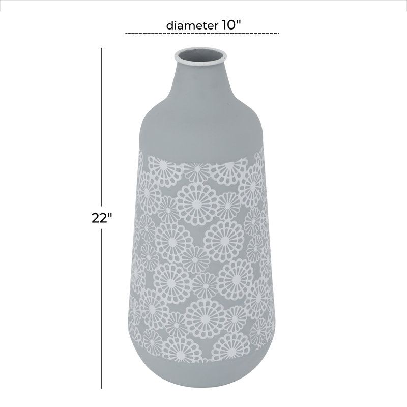 Vase de table en métal 22 po Auldridge, Gris clair