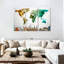 Carte du monde abstrait sur toile, ensemble de 3 pièces-1830264252