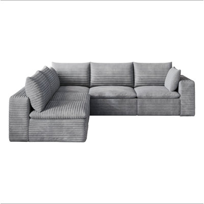 99*103" Cloud Sofa,Corduroy Fabric,Deep Seat Couches,Double-layer design,Removable  Cushion,No Assembly, DIY Combination for Living room, Bedroom,Conf