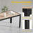 Patio Rectangular Coffee Table, Imitation-wood Top Modern Industrial Style
