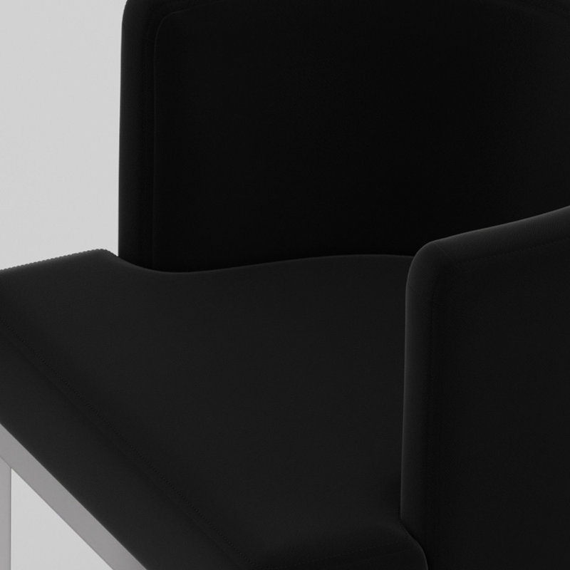 Chaise d'appoint noire et argentée, Noir