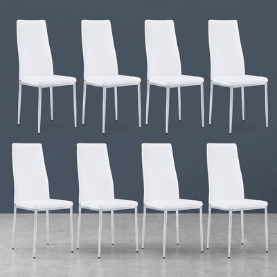 Ensemble de 8 chaises de salle à manger en similicuir commercial