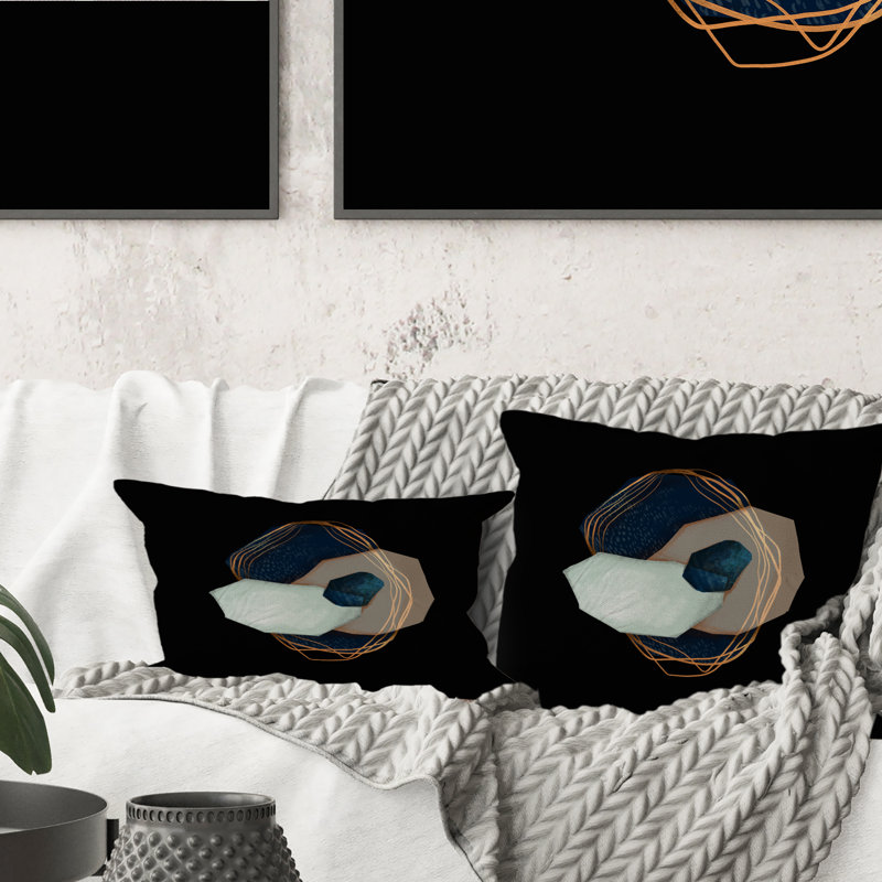 Coussin décoratif géométrique à motif géométrique Galactic Stones II
