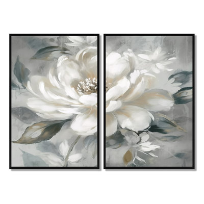 Louvière - pivoines florales, art mural
