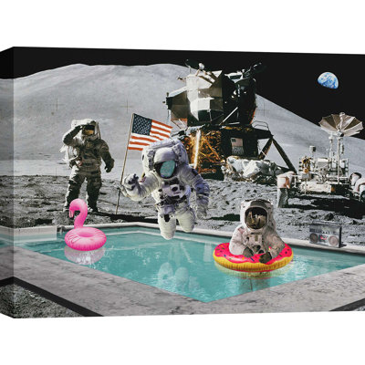 Surreal Photograph: Moon Pool by Astrolabs - Wrapped Canvas Print