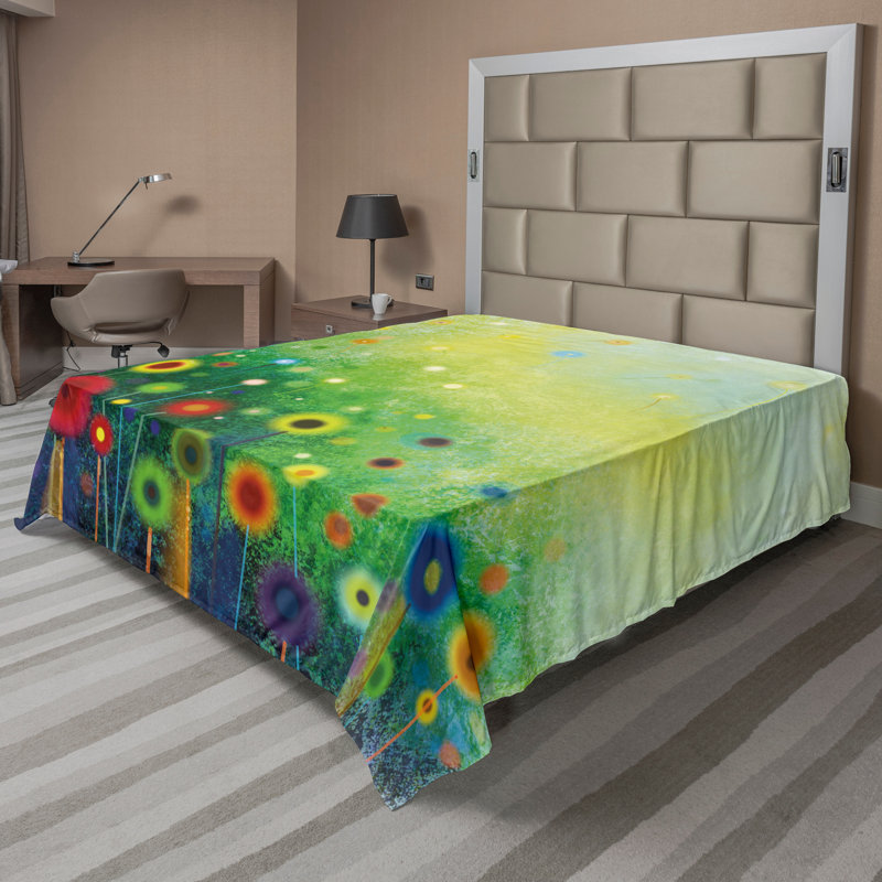 Drap-housse rétro Ambesonne, Drap plat de taille très grand