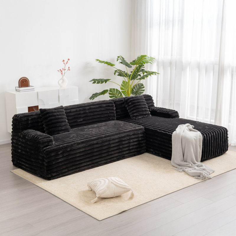 Canapé modulaire 110 po Modern, Noir