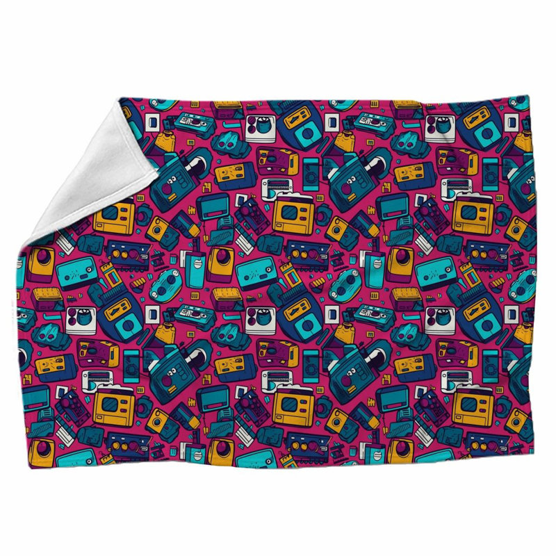 Machine Printed Throw Blanket, 68" W x 80" L