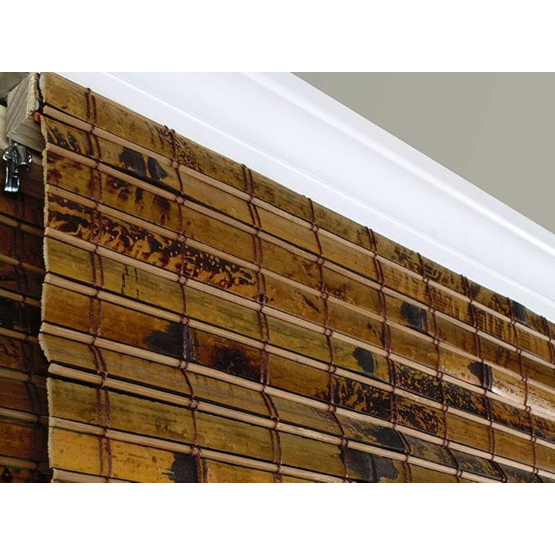 Java Deep Sheer Bamboo Roman Shades, 26"W x 74"L