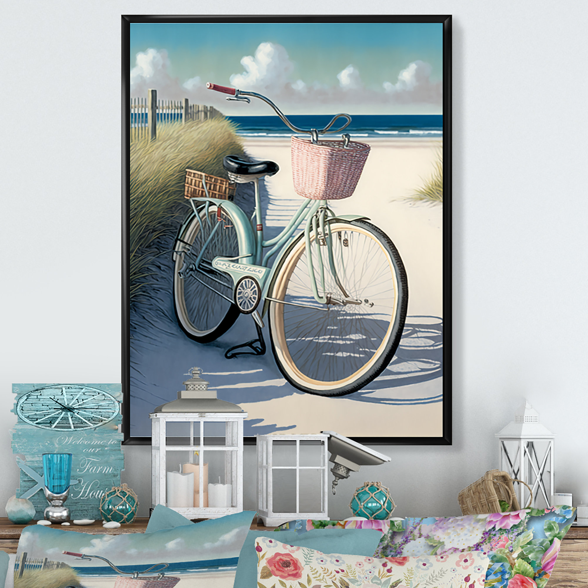 Dovecove Bicycle At The Beach I On Canvas Painting | Wayfair