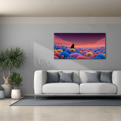  «Black Cat Meadow 3» par Ann Klee, art mural sur toile, 60 po x 30 po