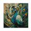 Vert vert bleu paon cubiste paon cubisme sur bois-148450351