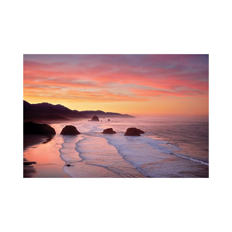 Cannon Beach Sunrise 1 Piece Wrapped Canvas Wall Art, 20.32 cm H x 30.48 cm W
