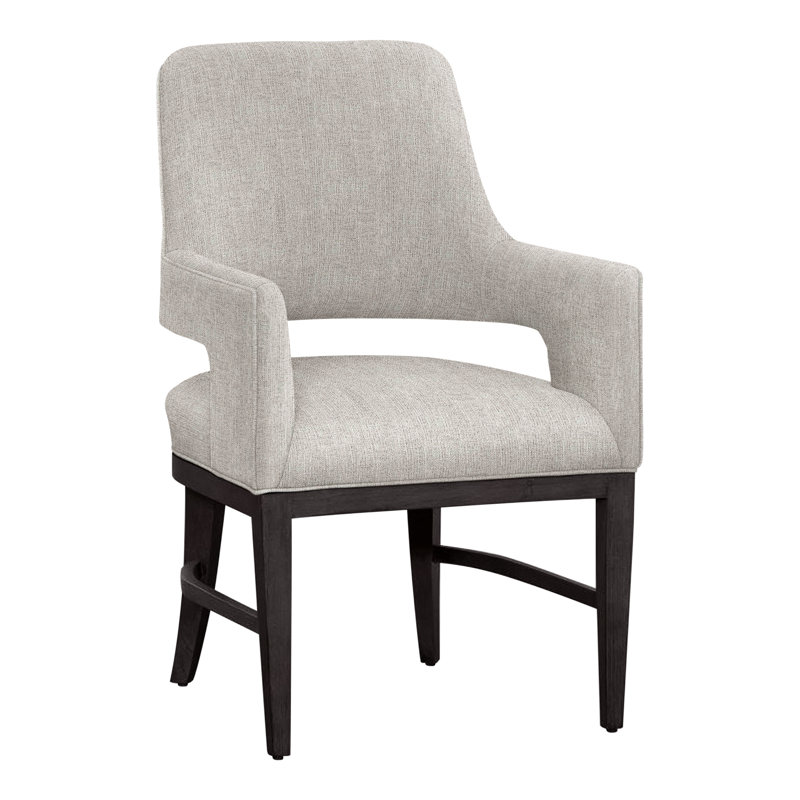 Chaise avec accoudoirs Josie, Gris anthracite, Lin 3156