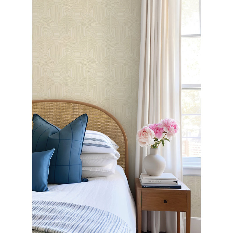 Meyberg Silver Geometric Wallpaper, Tan
