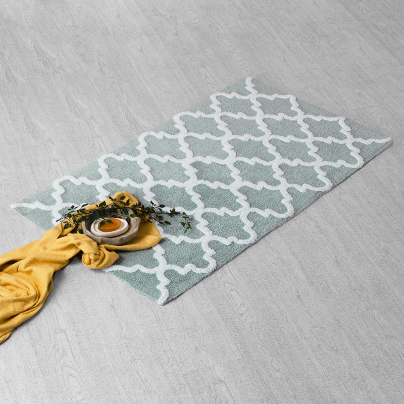 Tapis pour salle de bain 100% coton Marquise, Arctique / blanc, L 30 po x L 50 po