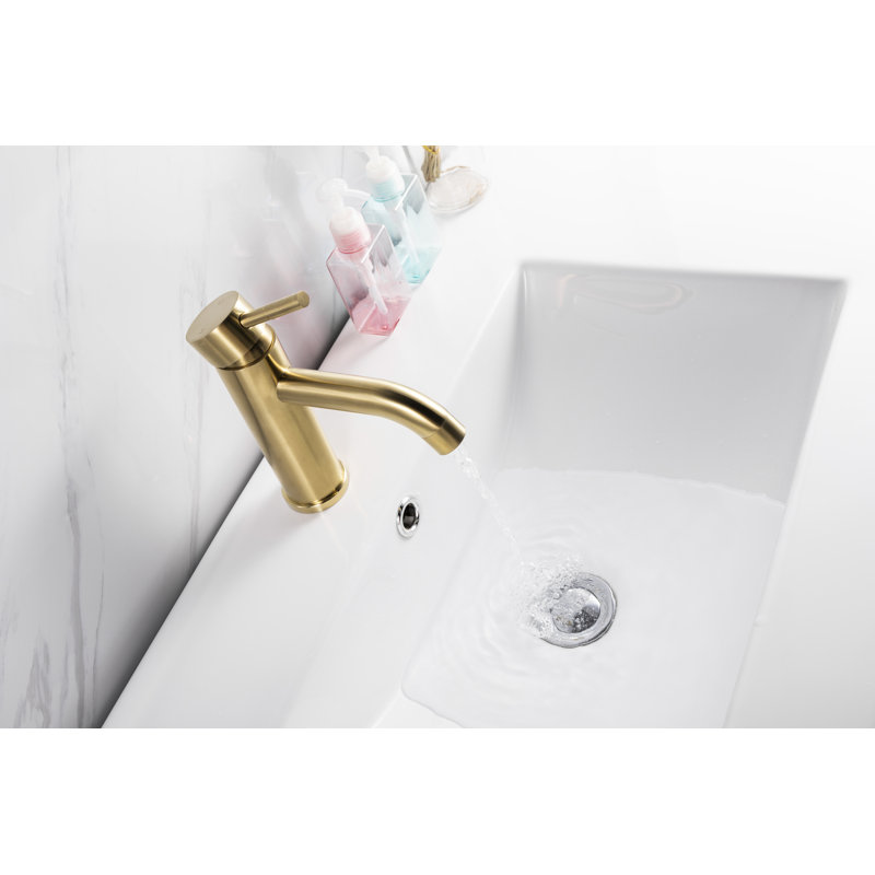 Robinet de salle de bain à un trou, Or brossé