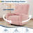 Swivel Rocker Recliner, 360° Glider Nursery Chair with High-Resilience Foam, 350lb Linen Recliner for Adults, Compact Living Room & Bedroom Chair, Pink-1427160459