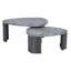 Ensemble de 2 tables basses gigognes en granite gris et faux marbre Idée de cadeau