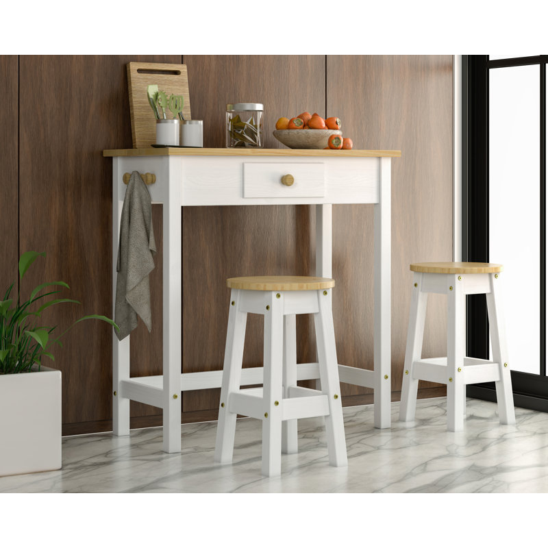 Freeport Haughton Breakfast Table Set Wood - Enhance your dining with a perfect piece for breakfast or dinner, White/Natural