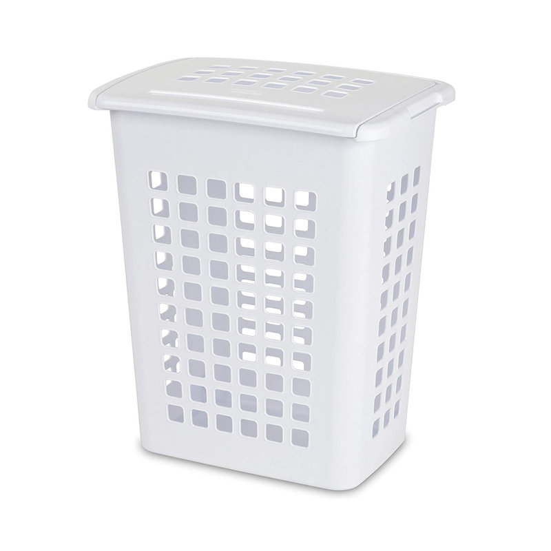 Sterilite Rectangular LiftTop Plastic Laundry Hamper Basket Bin w/ Lid, 8 Pack