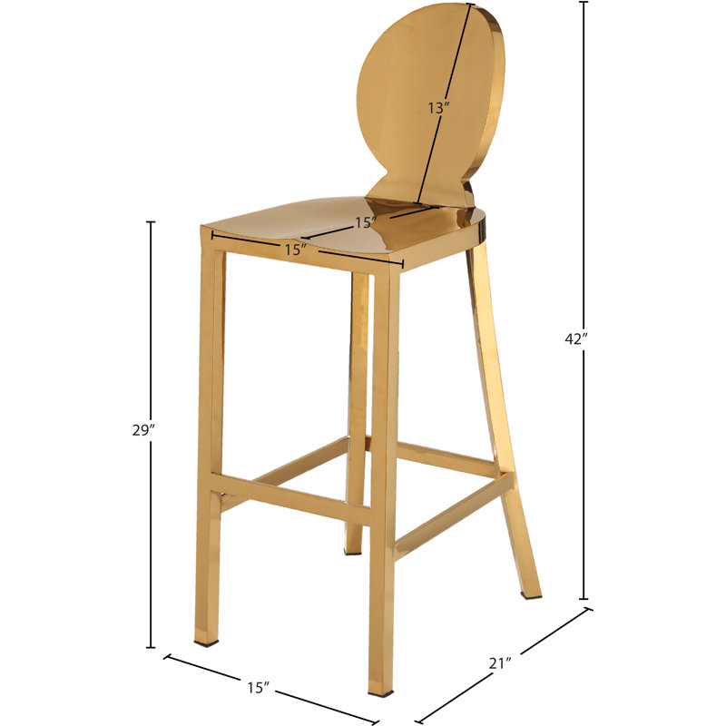 Maddox 29" Bar Stool, Gold