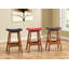Tabourets de bar en bois massif et similicuir de style moderne du milieu du siècle-12512885