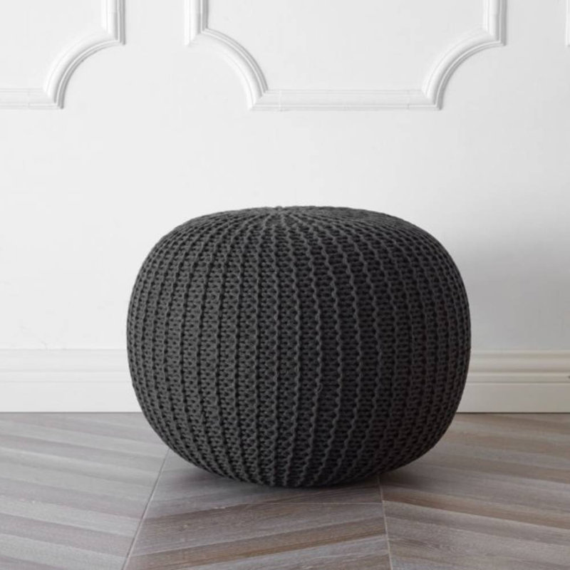 Bramble Upholstered Pouf, Grey