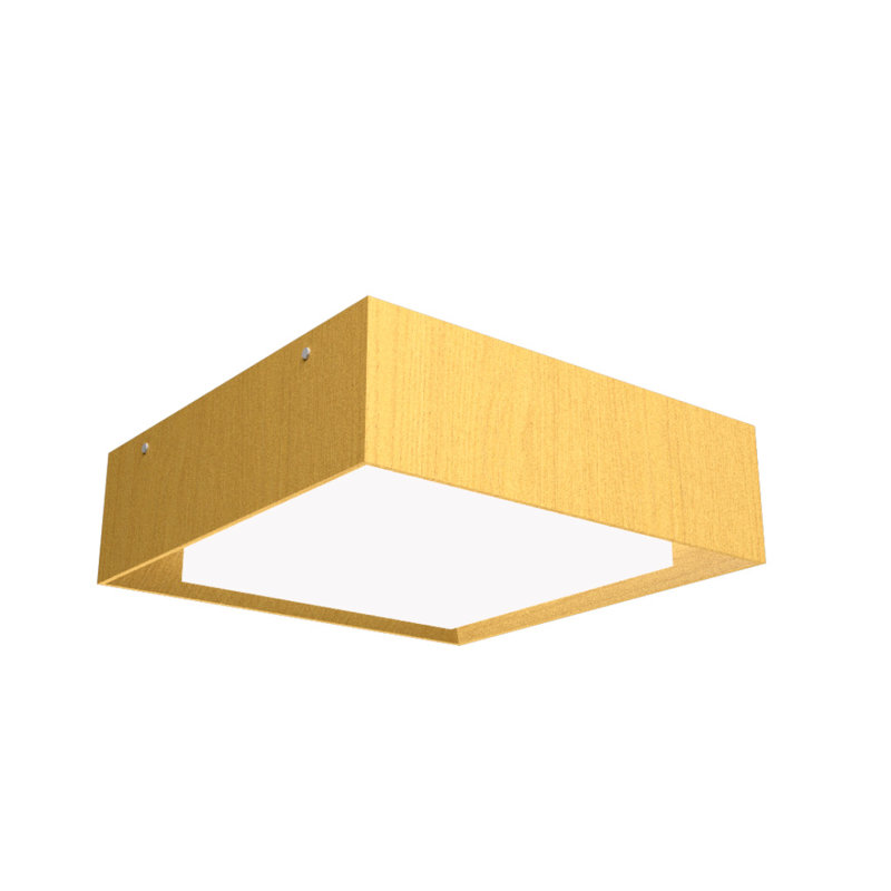 Plafonnier encastré 1 lumière DEL Meio, H 4,68 po x l 23,4 po x P 23,4 po, Or biologique