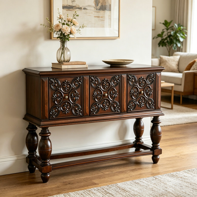Armoire d'entrée en bois massif American Country, Brun
