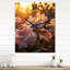 Horloge murale papillon sur une rose pendant le lever du soleil II-99637143