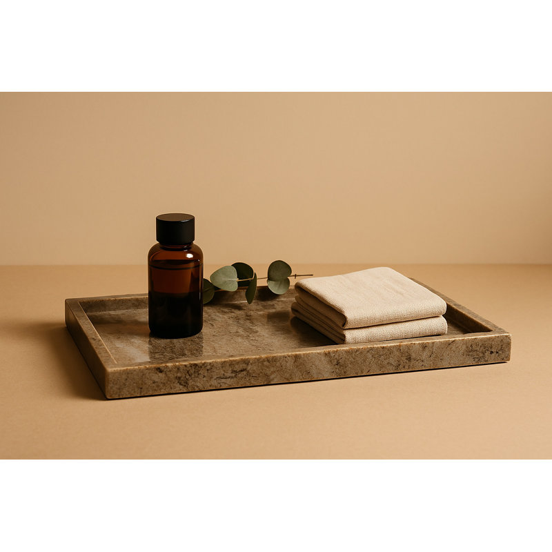 Lena Marble Tray, 1.5" H x 12" W x 18" D, Brown Galaxy