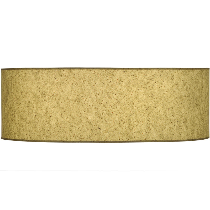 Sage Textrene and Natural Aluminum Drum LED Flush Mount