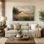 «Distant Meadowlight», art mural sur toile de paysage campagne américaine-129752686