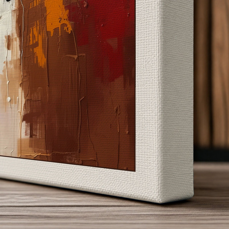 Chromatic Tension Abstract - Wrapped Canvas, 24x16 - 61.0 x 40.6 cm, Cream Border