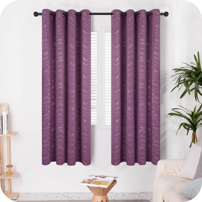 Abrahamsen Blackout Curtain Pair, 66cm Width x 138cm Drop, Purple