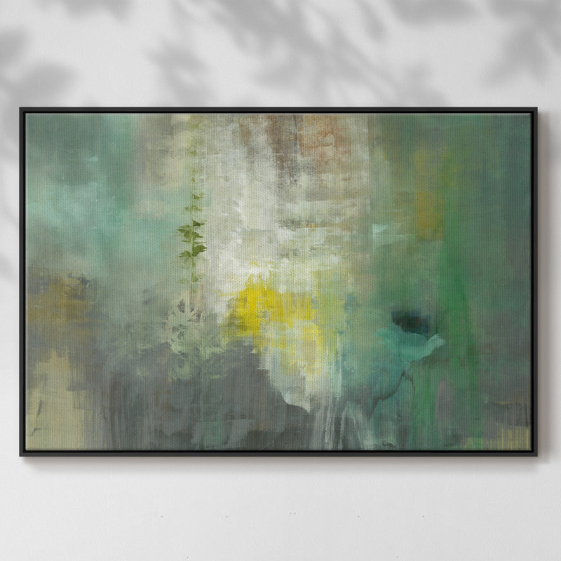 Forage - reproduction de cadre flottant sur toile, H 17 po x l 25 po x P 2 po, Noir