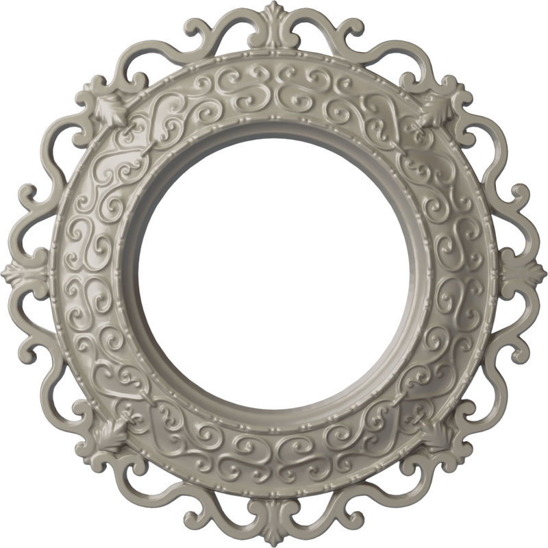 Médaillon de plafond Endurathane Orrington, DO 13 1/4 po x P 6 5/8 po x P 1 1/8 po (convient aux auvents jusqu'à 6 5/8 po), fini blanc perle peint à la main