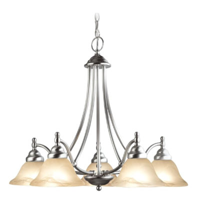 Stn Anson 5-light Chandelier Satin Nickel