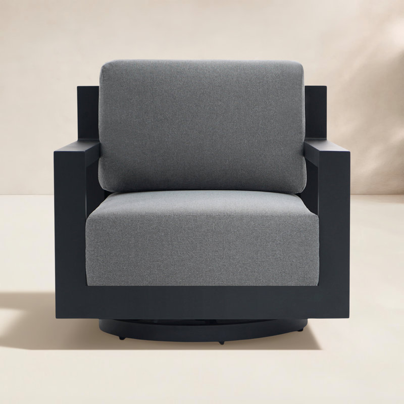 Aden Aluminum Outdoor Swivel Chair, Gray