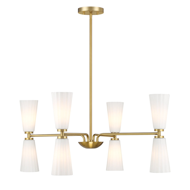 Lustre 8 lumières Kenyia, Laiton naturel