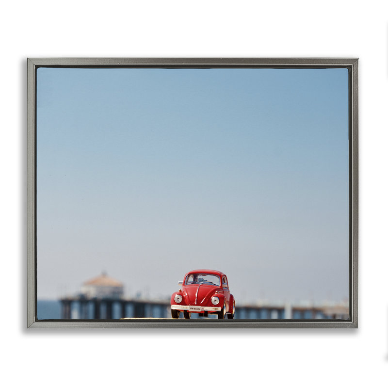 Cadre flottant Vintage Car Adventure, design par Ashley Singleton, H 25 po x l 31 po, Cadre flottant gris lustré