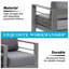 Causeuse de patio en aluminium toutes saisons de 50 po avec coussins gris foncé épais et structure grise-129705574-129705577