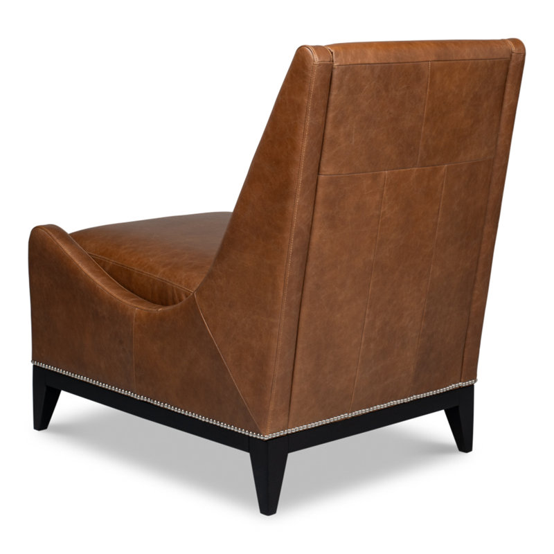 Brandy Armchair, Dark Brown Genuine Leather