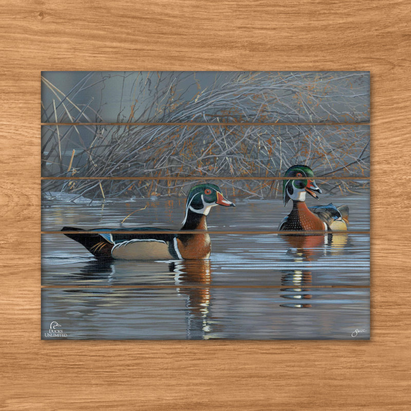 Bavardages printaniers, 45,7 x 55,9 cm, tableau mural en palette de bois