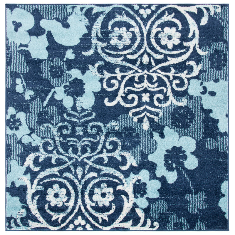 Ajnesh Performance Floral Rug, Square 6'7"