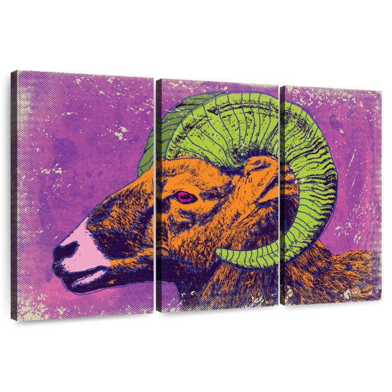 Brampt Retro Bighorn Sheep, 28" H x 45" W