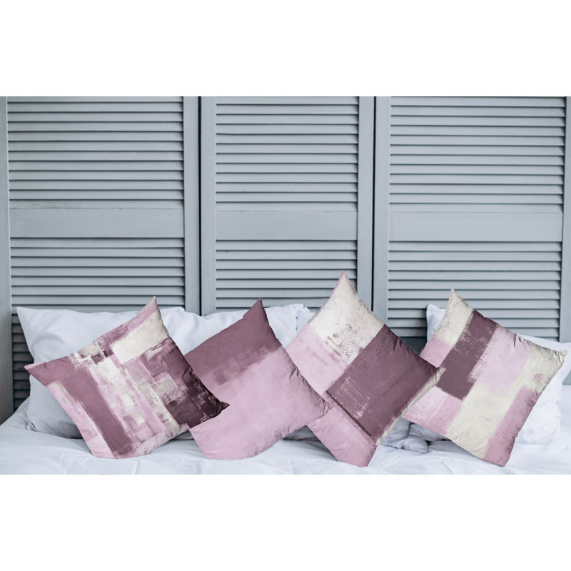 Reversible Pillow Cover, 24" H x 24" W, Eggplant / Pastel Purple