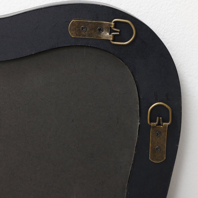 35.4'' H Modern Black Wavy Decorative Wall Mirror
