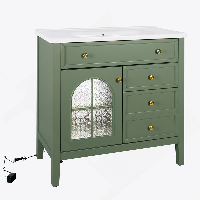 Armoire de salle de bain, armoire seulement, Green